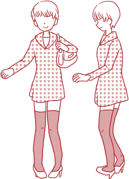 最近若い人に多い屈曲膝の内股、内輪歩行